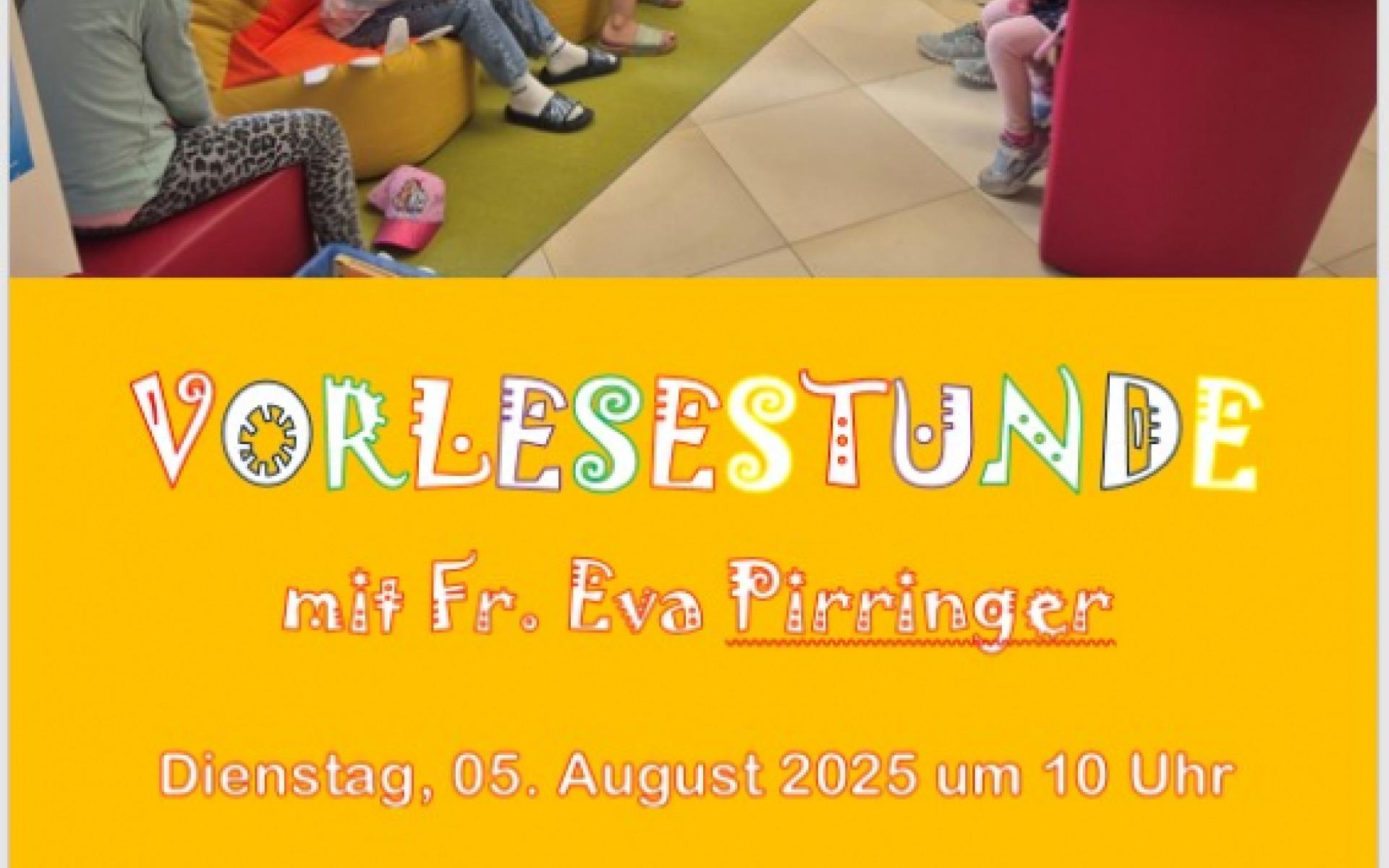Plakat Vorlesestunde in der Stadtbücherei Bruck/Leitha